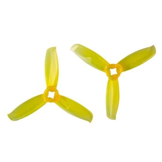 GEMFAN Prop Clear Yellow Gemfan WinDancer 3028 Tri-Blade 3" Prop 4 Pack  (5mm/1.5mm Mounting) - Choose Your Color