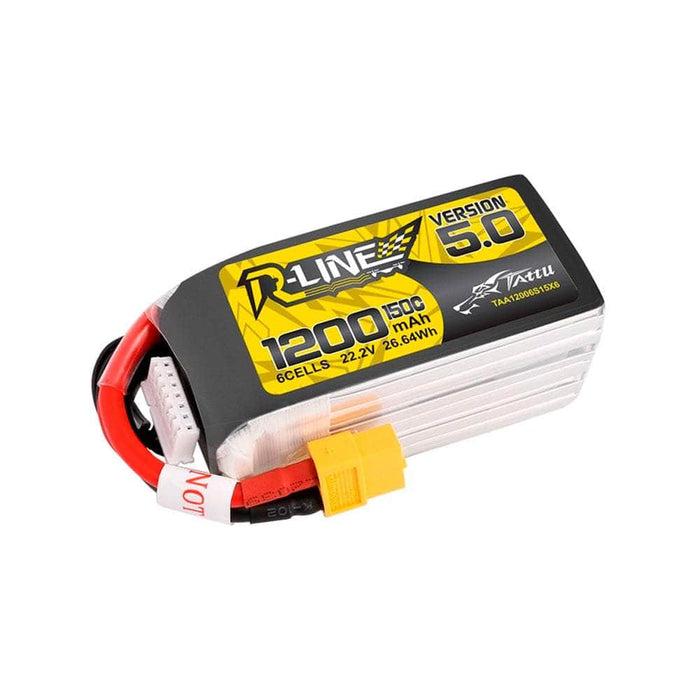 XT60 - Tattu R-Line Version 5.0 22.2V 6S 1200mAh 150C LiPo Battery
