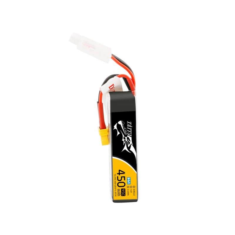 TATTU Battery Tattu 7.6V 2S 450mAh 95C LiHV Micro Battery (Long Type) - XT30