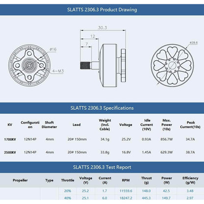 TMOTOR Motor Gray T-Motor Slatts 2306.3 2500Kv Motor - Choose Color